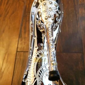 Silver Ellie Heels Paisley Design Silver Neverworn